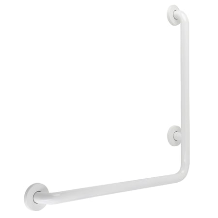 Kingston Brass Traditional GBL1424CSLW 24"x 24" L-Shaped Grab Bar - Left Hand, White, 27.06 L, Stainless Steel GBL1424CSLW